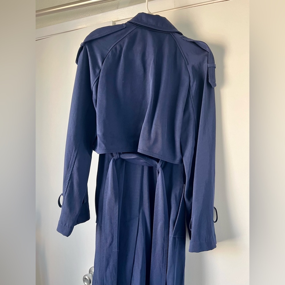 Michael Kors Blue Trench Coat S / M - NWOT - Picture 3 of 10